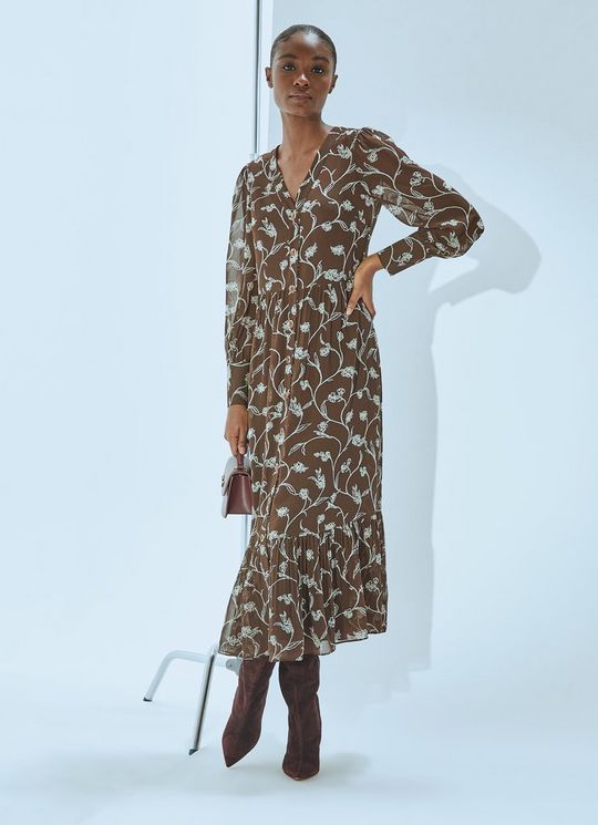 Lucian Chocolate & Birch Tiered Dress