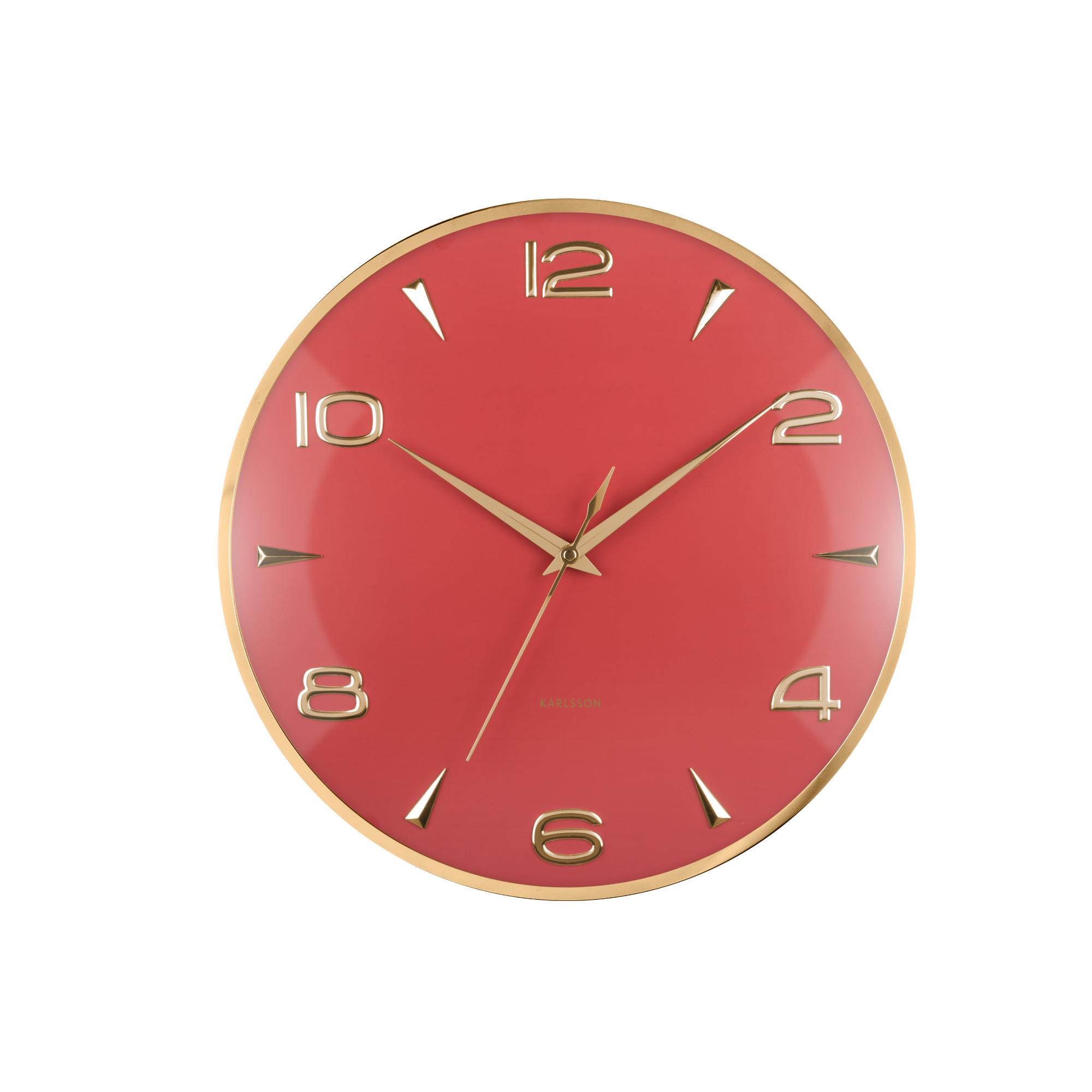 Karlsson wandklok Sienna Glow - rood - Ø40.6cm