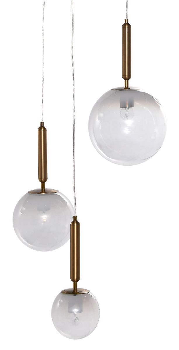 Lampa wisząca Triple Ball metal glass