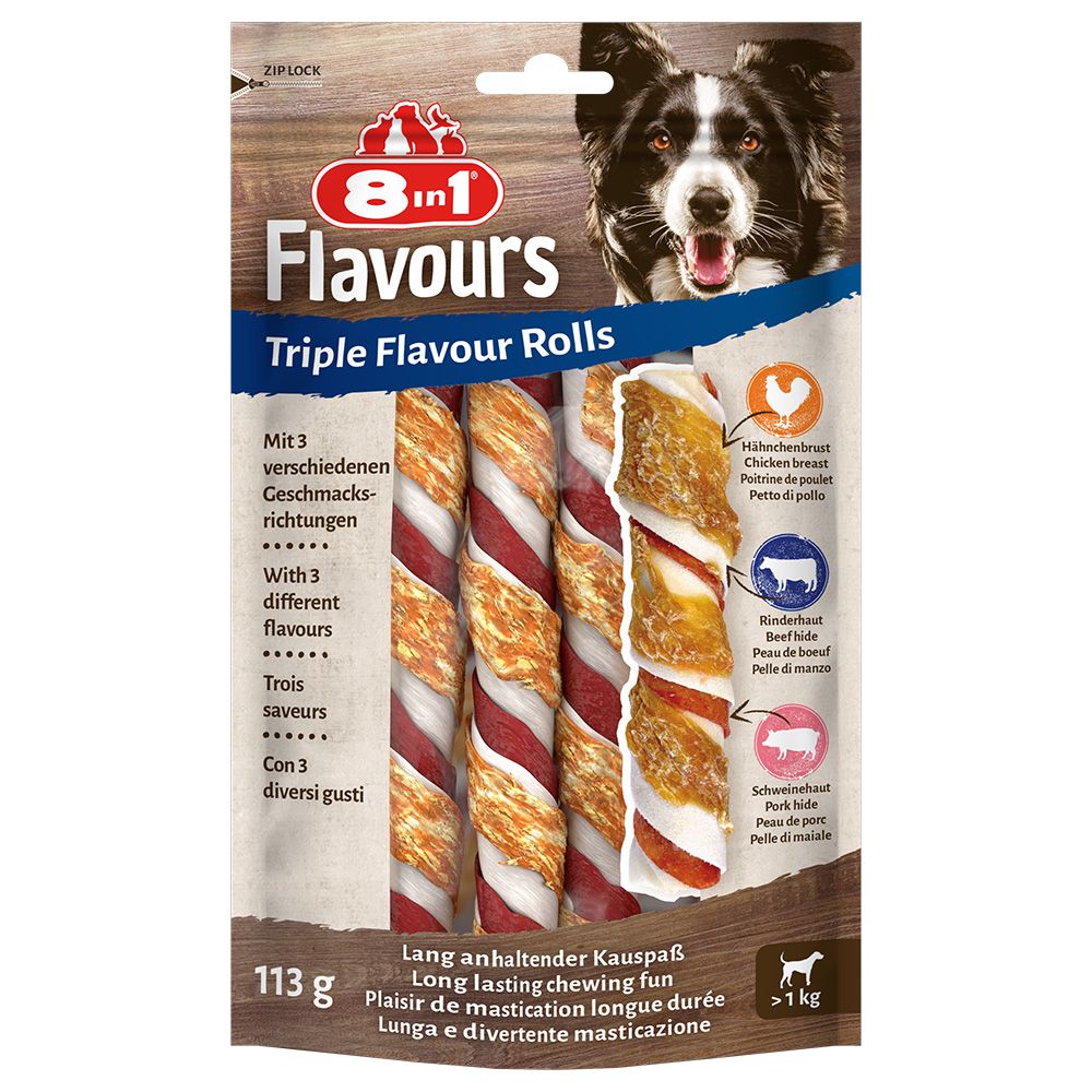 8in1 Triple Flavour Rolls Chew Sticks