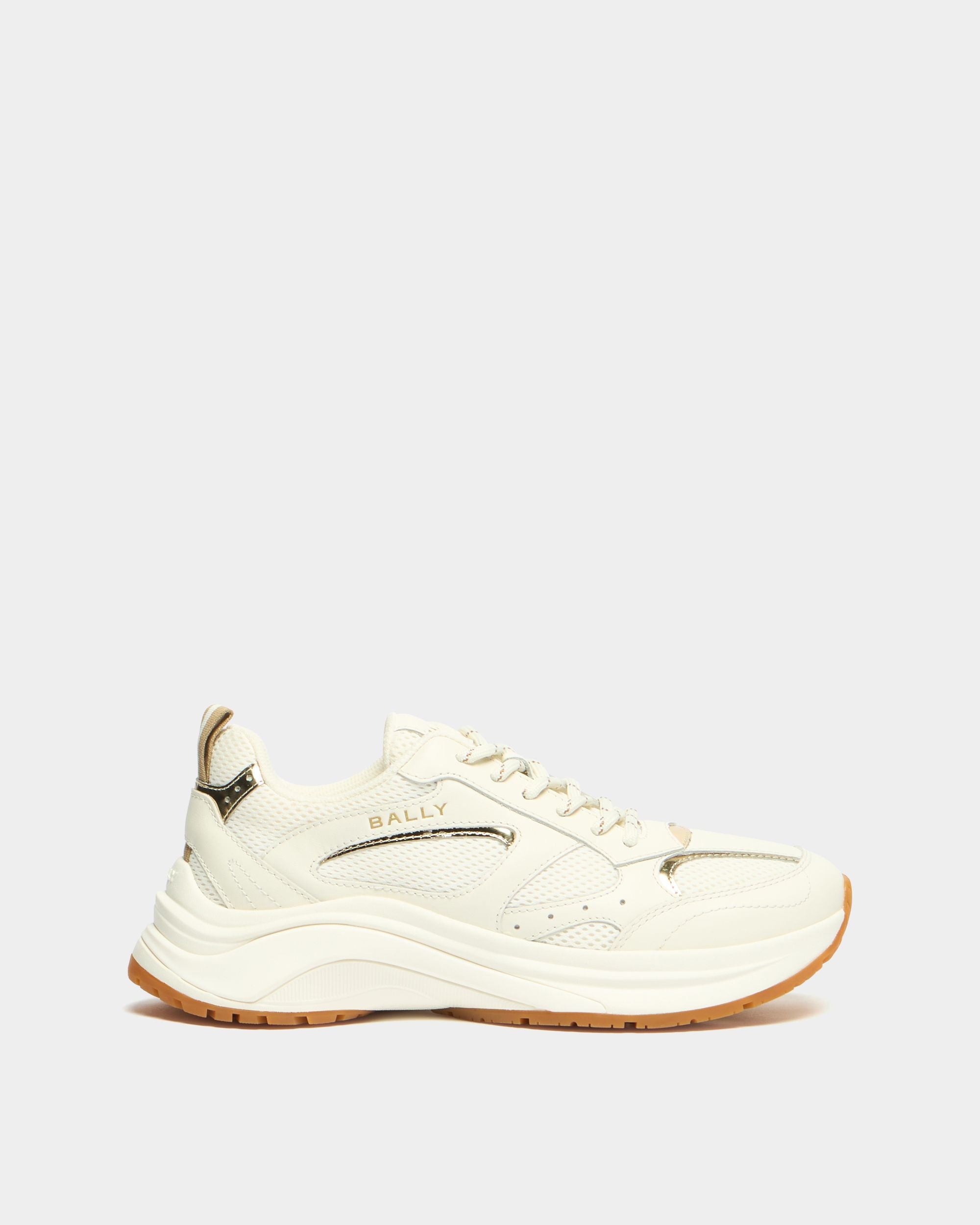 Woge Sneaker aus Stoff in Elfenbein und Gold