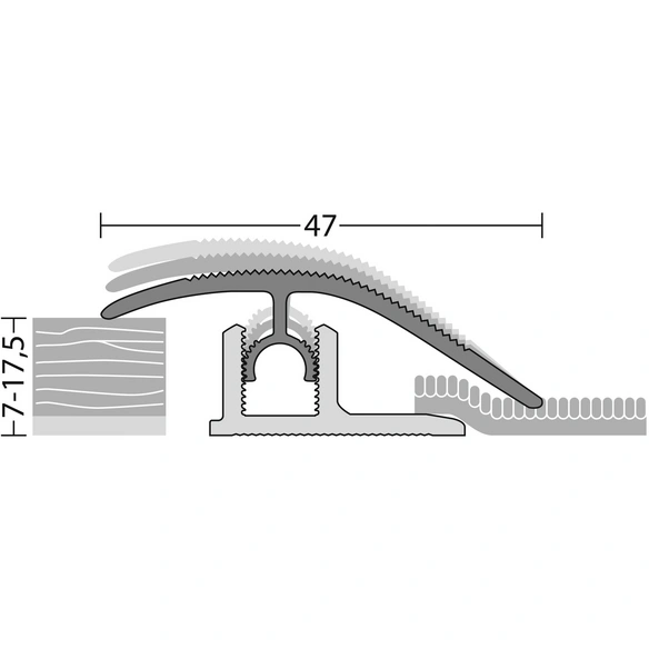 Anpassungsprofil »PROFI-TEC«, BxH: 47 x 15 mm, verdeckte Befestigung