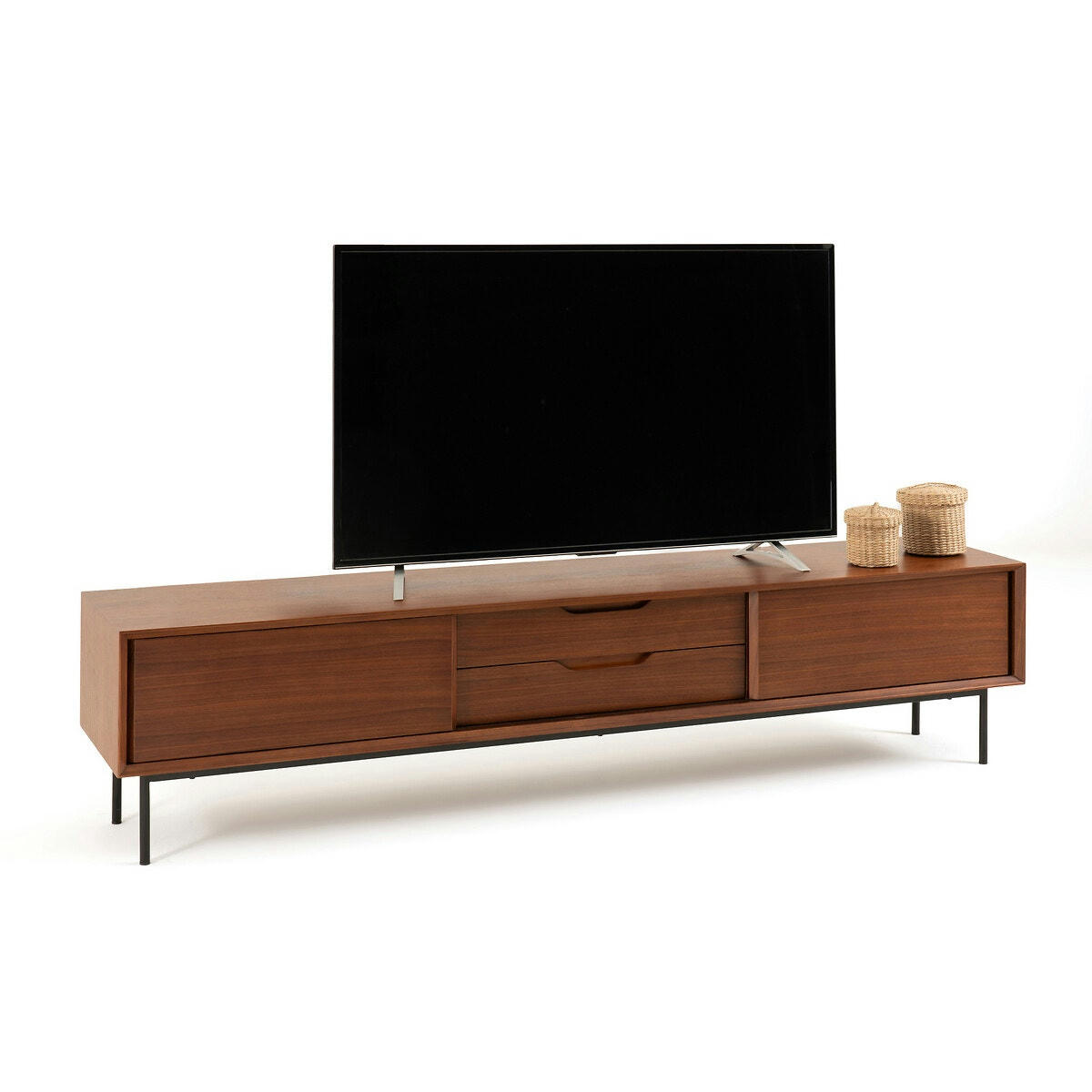Meuble TV rangement noyer, Noyeto