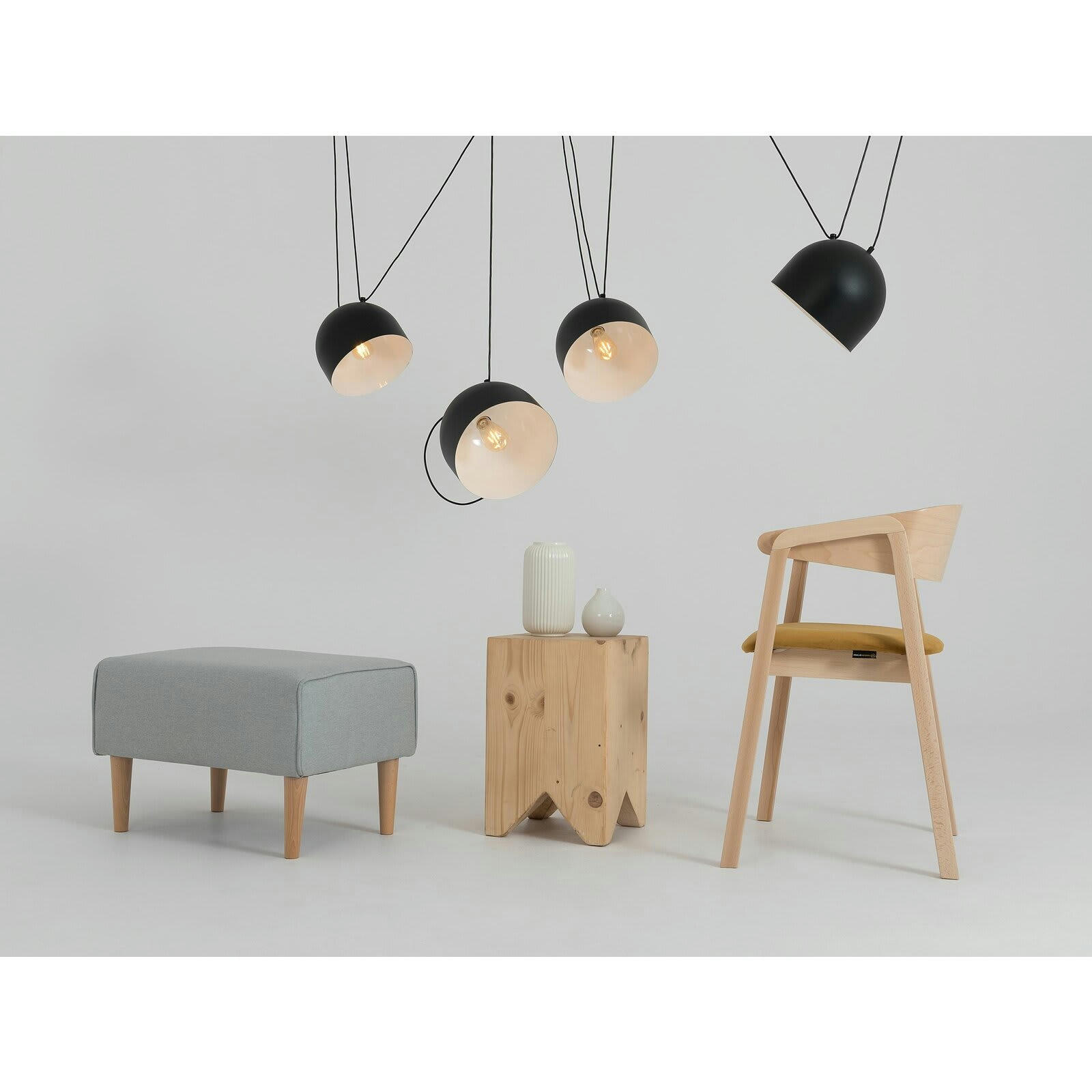 POPO - Suspension Acier Noir 27x27x23 cm