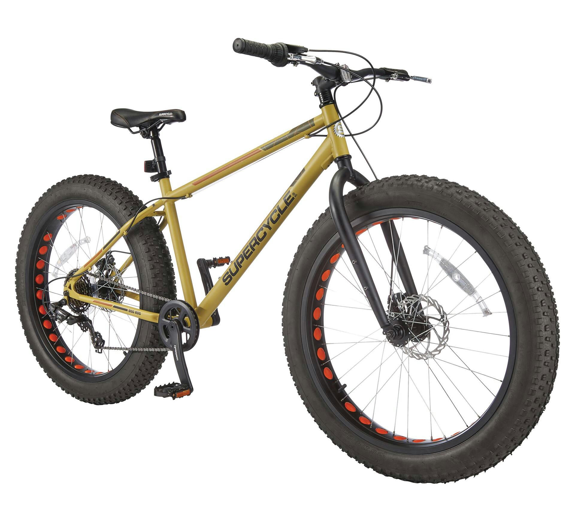 Supercycle Big Rig Fat Tire Hardtail Mountain Fat Bike, 26-in, Sand