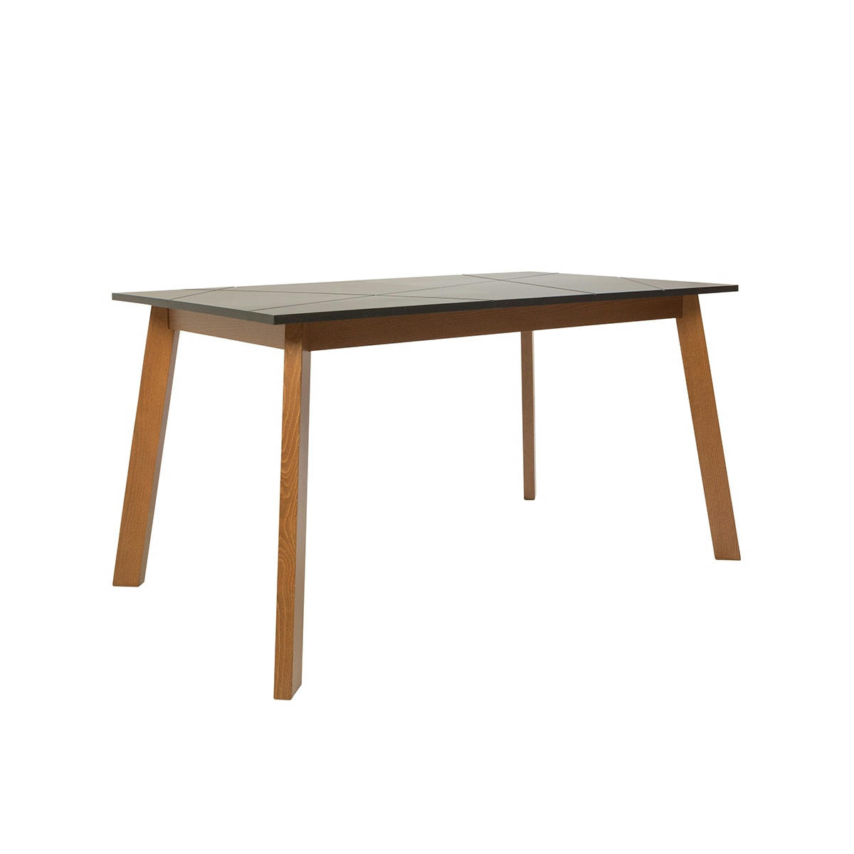 - Table à manger extensible 4 à 6 places stratifiés naturel et noir