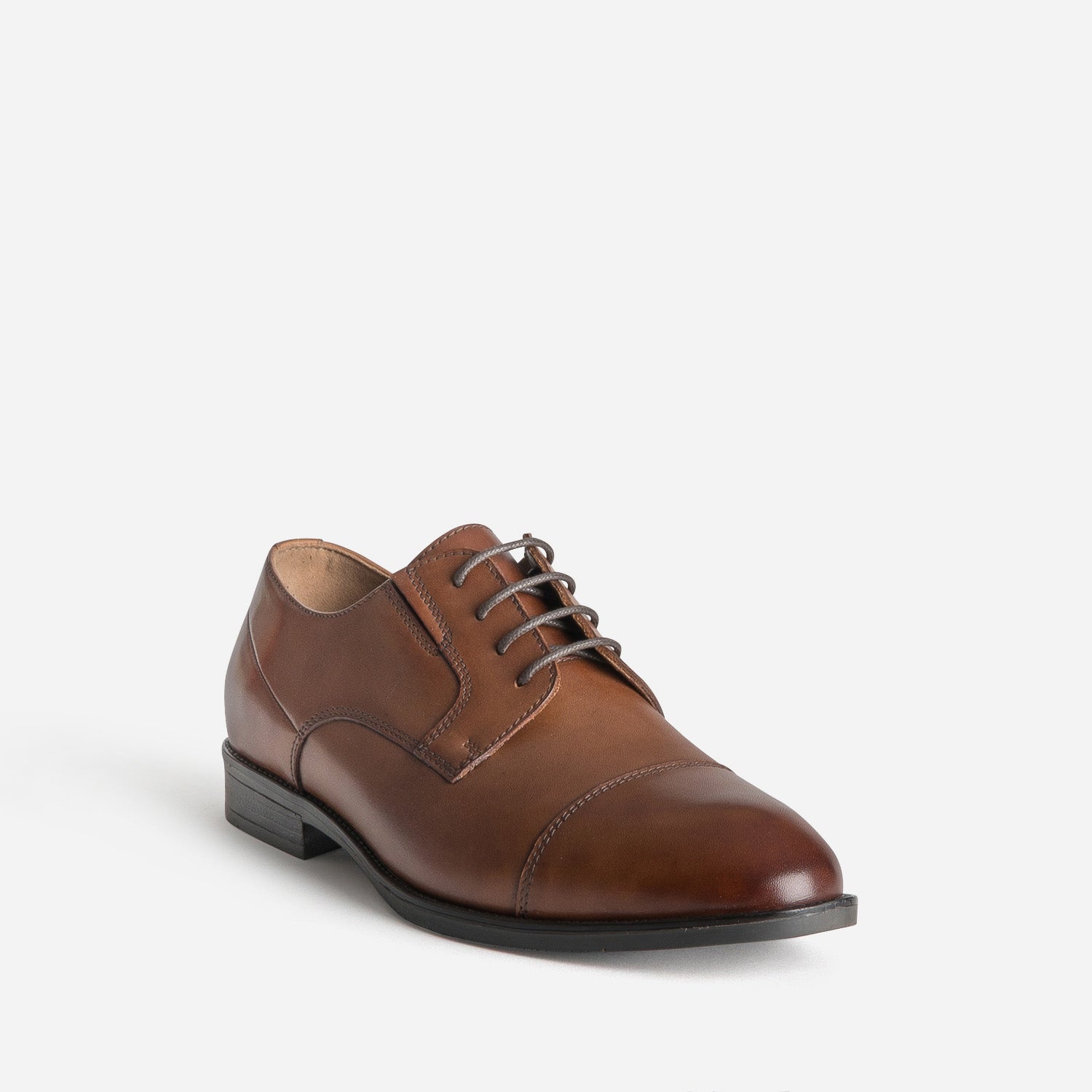 Derby marron cuir bout droit