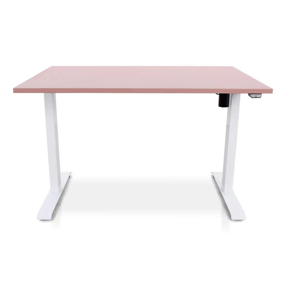 MRC EASY Zit-Sta Bureau �?Elektrisch Verstelbaar �?120x80 cm �?Blad Dusty Rose
