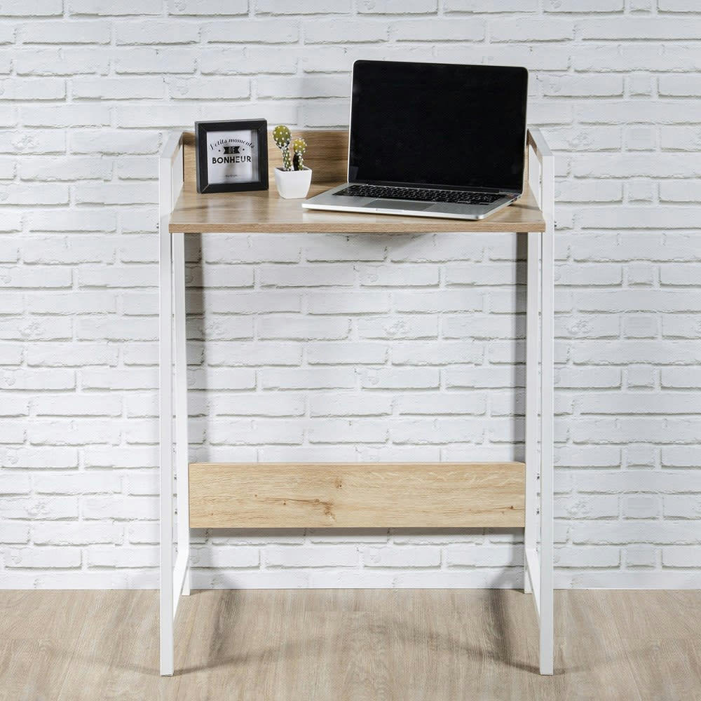 GEMINI - Bureau bois et métal blanc