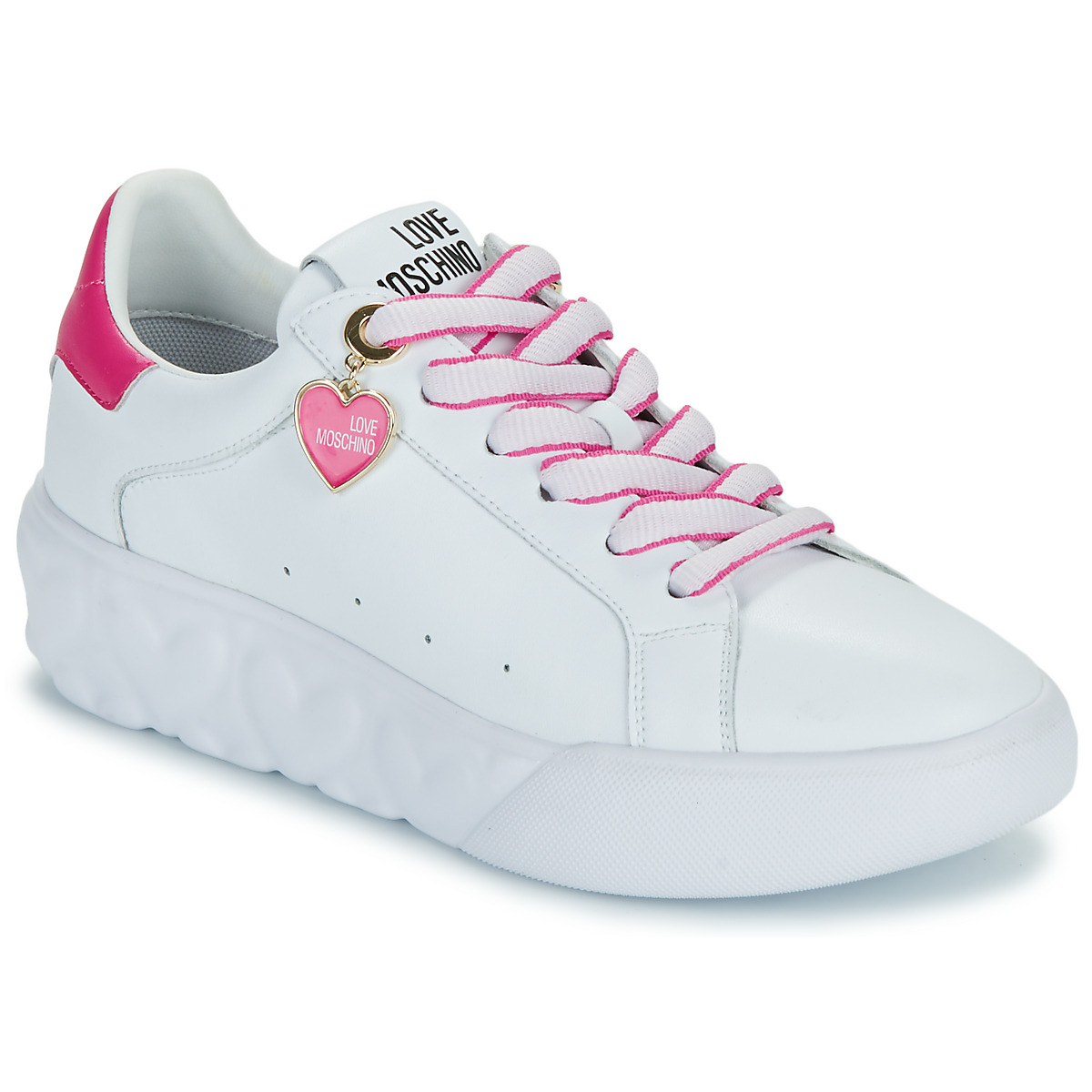 Love Moschino - FUXIA HEART+GOLD - White / Pink