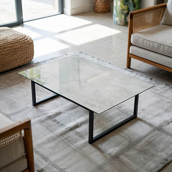 Dessus de table en verre trempé Wallfluent 80x60 cm Texture de béton avec fissures