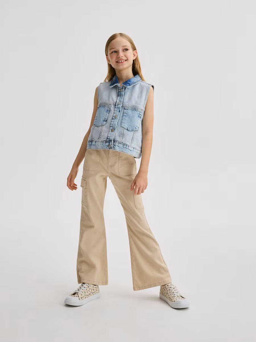 Flare Trousers With Cargo Pockets
