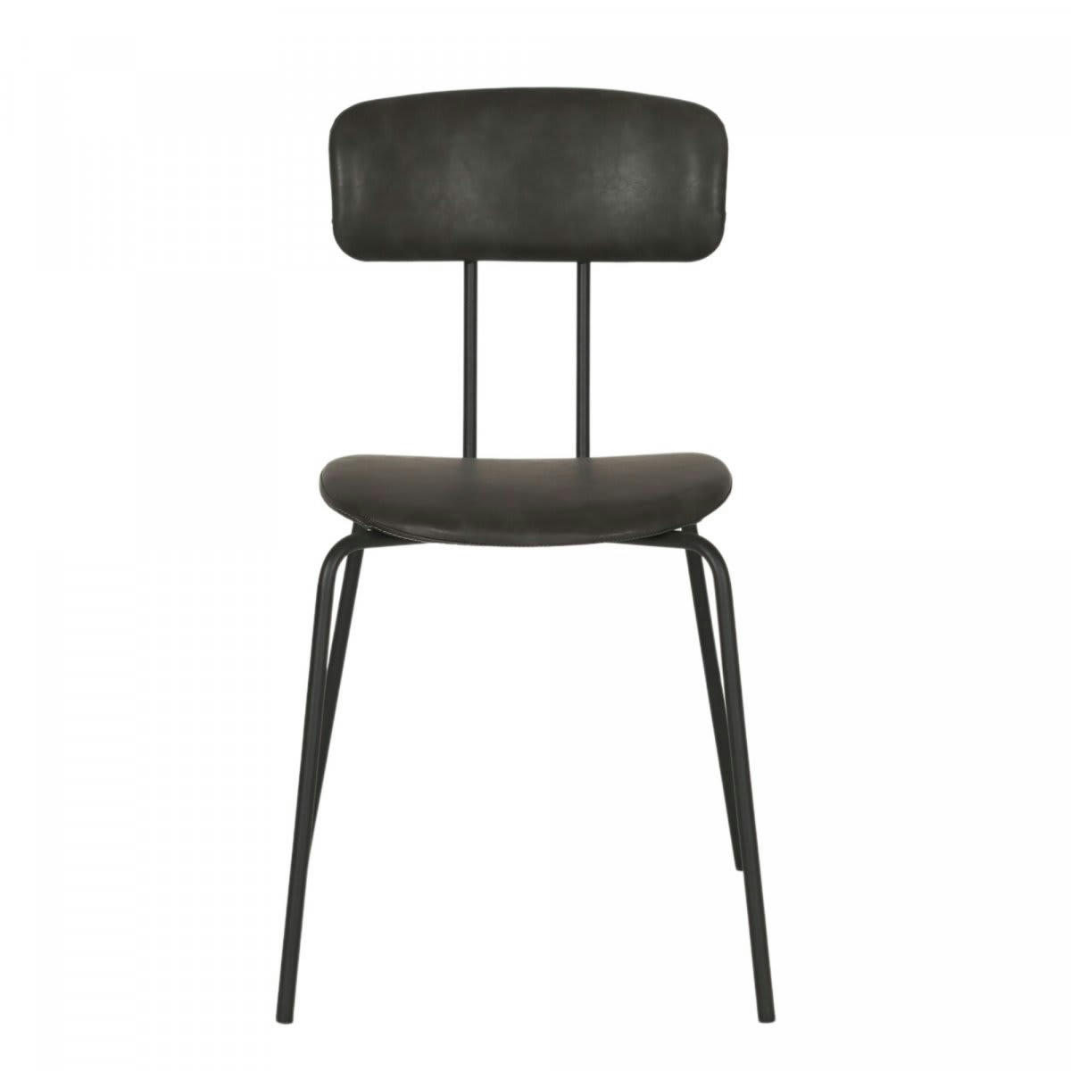 MILO - Chaise design industriel en simili gris