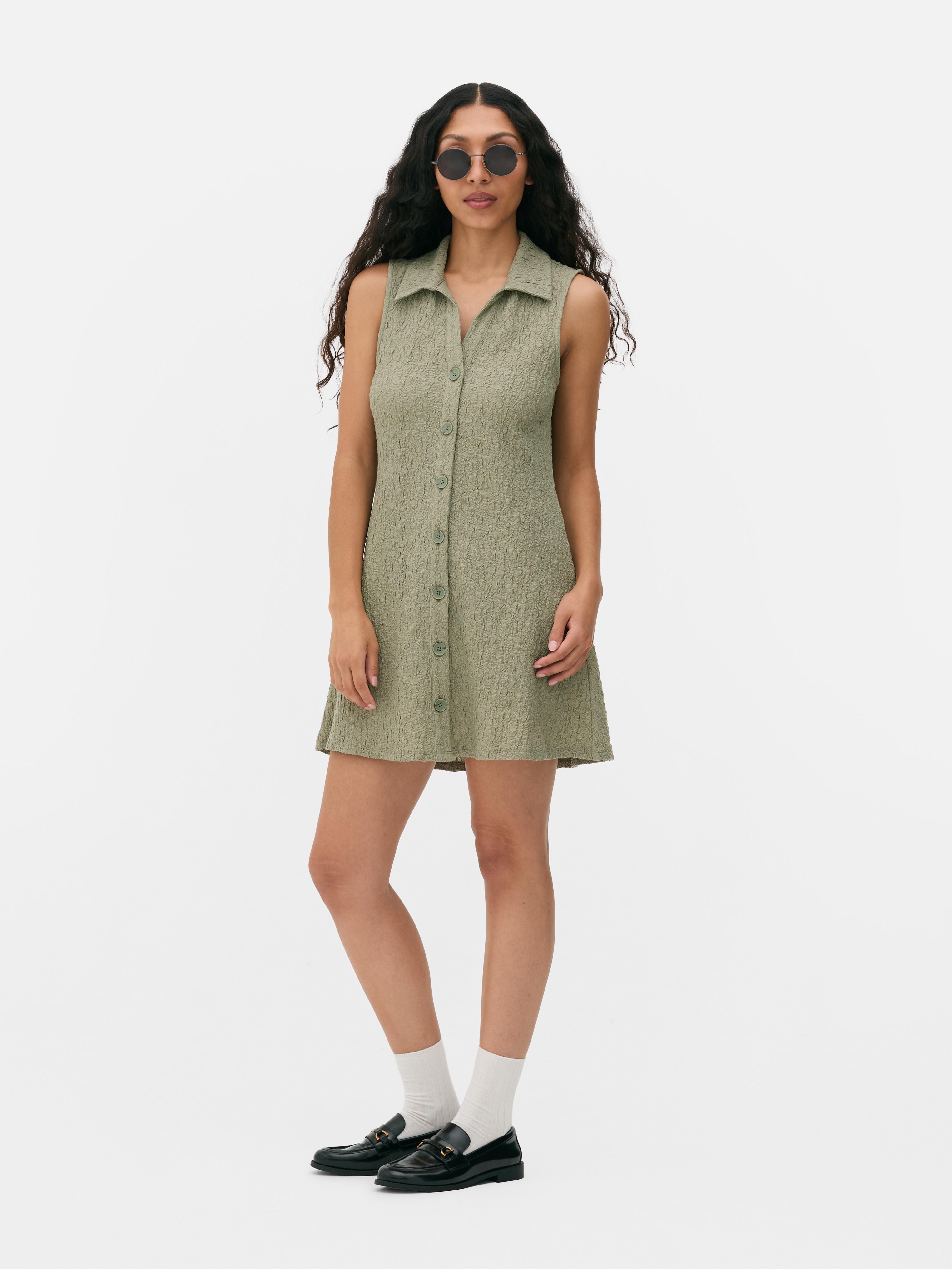 Textured Collar Mini Dress