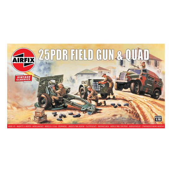 Airfix 25PDR Field Gun and Quad Model Kit 1:76