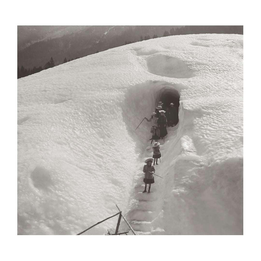 MONTAGNE - Photo ancienne noir et blanc montagne n°26 alu 70x70cm