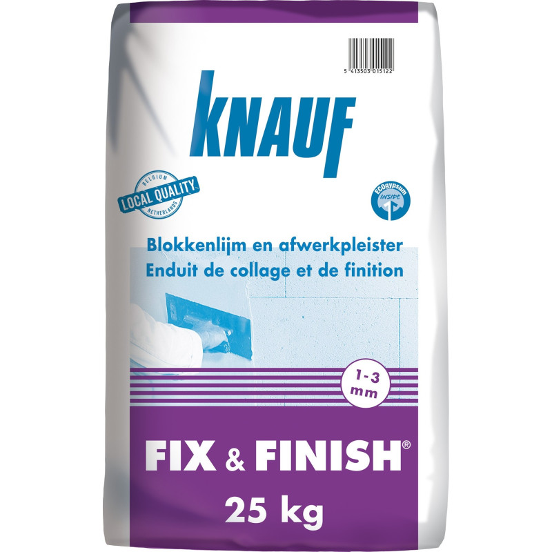 Enduit de collage et de finition Fix & Finish 25 kg KNAUF