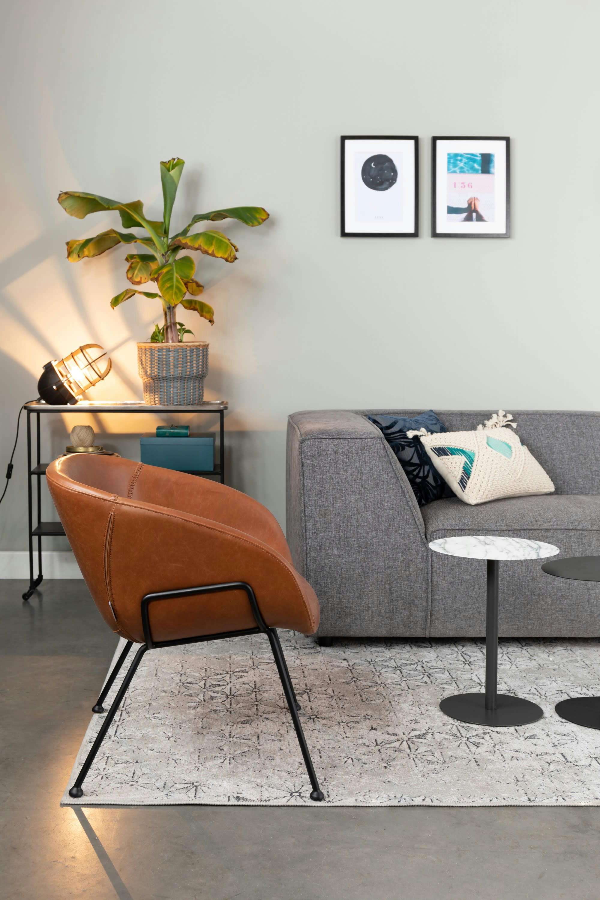 BAR VINTAGE - Fauteuil lounge en cuir marron