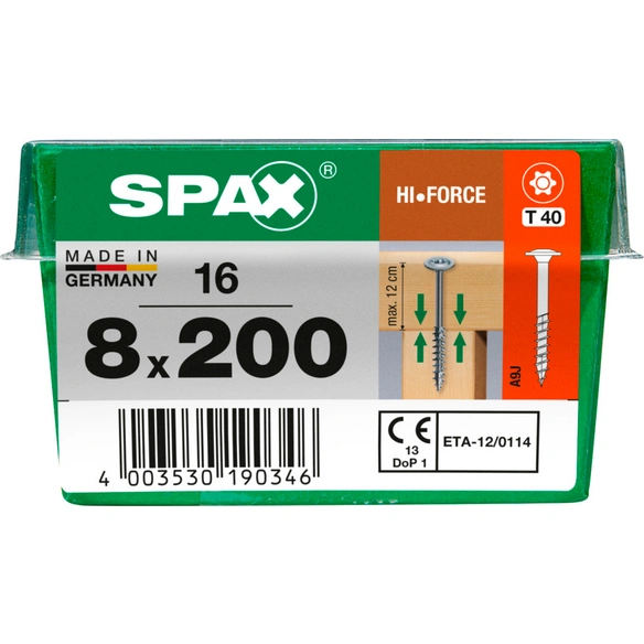 Holzbauschraube, T-STAR plus, 16 Stk., 8 x 200 mm