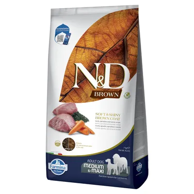 Farmina N&D Dog Brown Adult Medium & Maxi with Lamb, Carrot & Spirulina