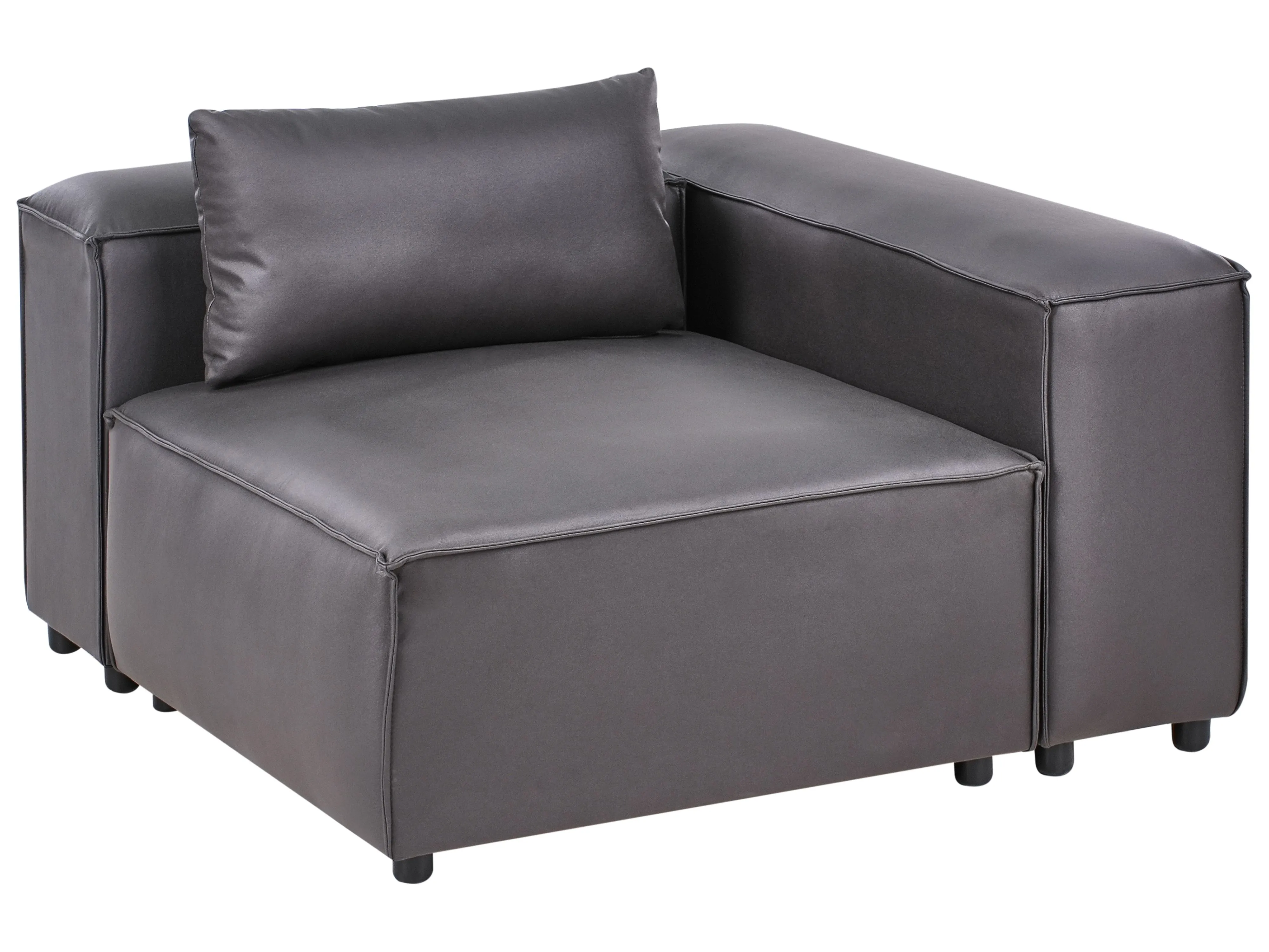 Left-Hand Chaise Longue BRANDE Fabric Black