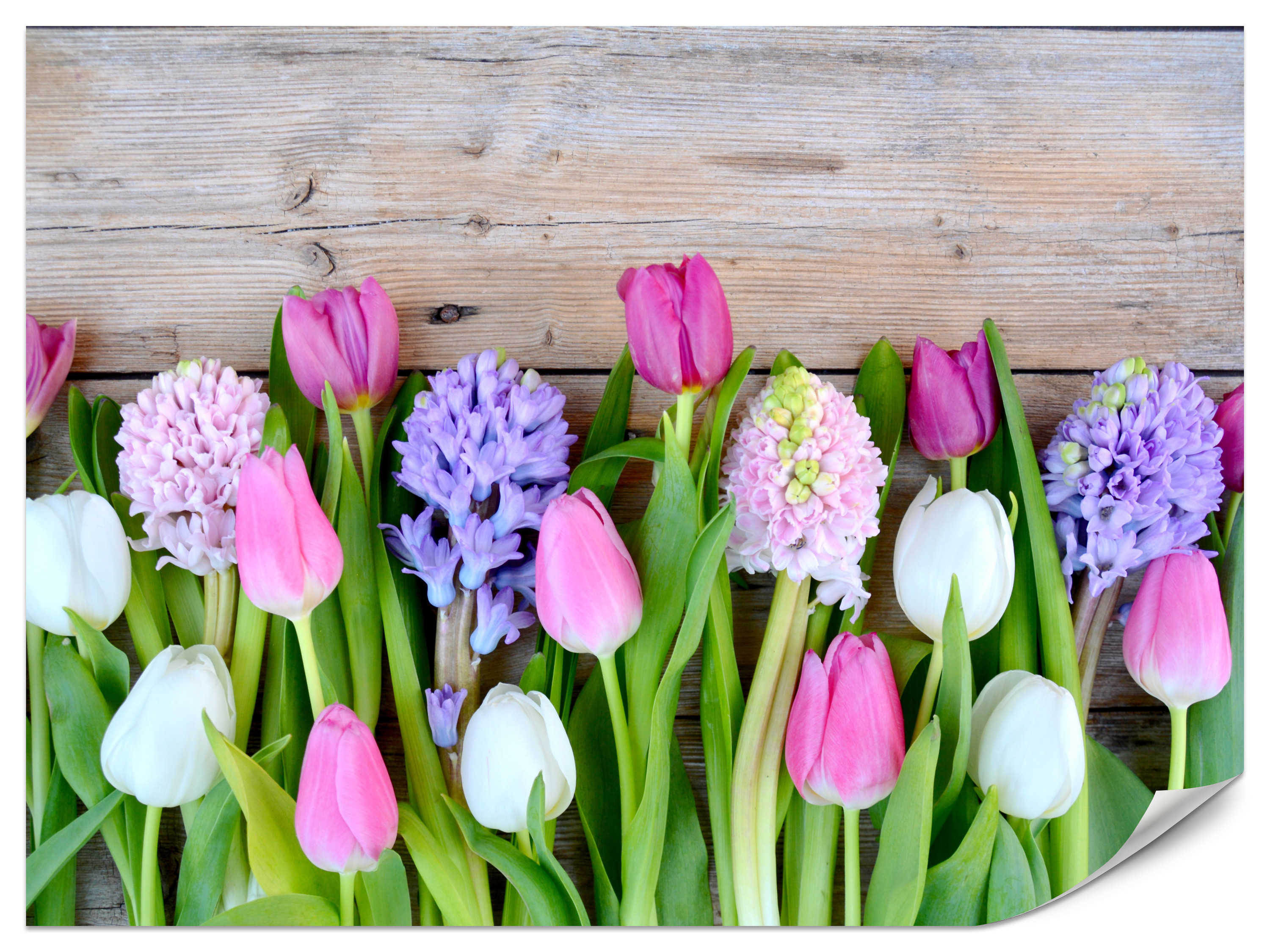 Fototapeta Tulipany i hiacynty 100x70cm