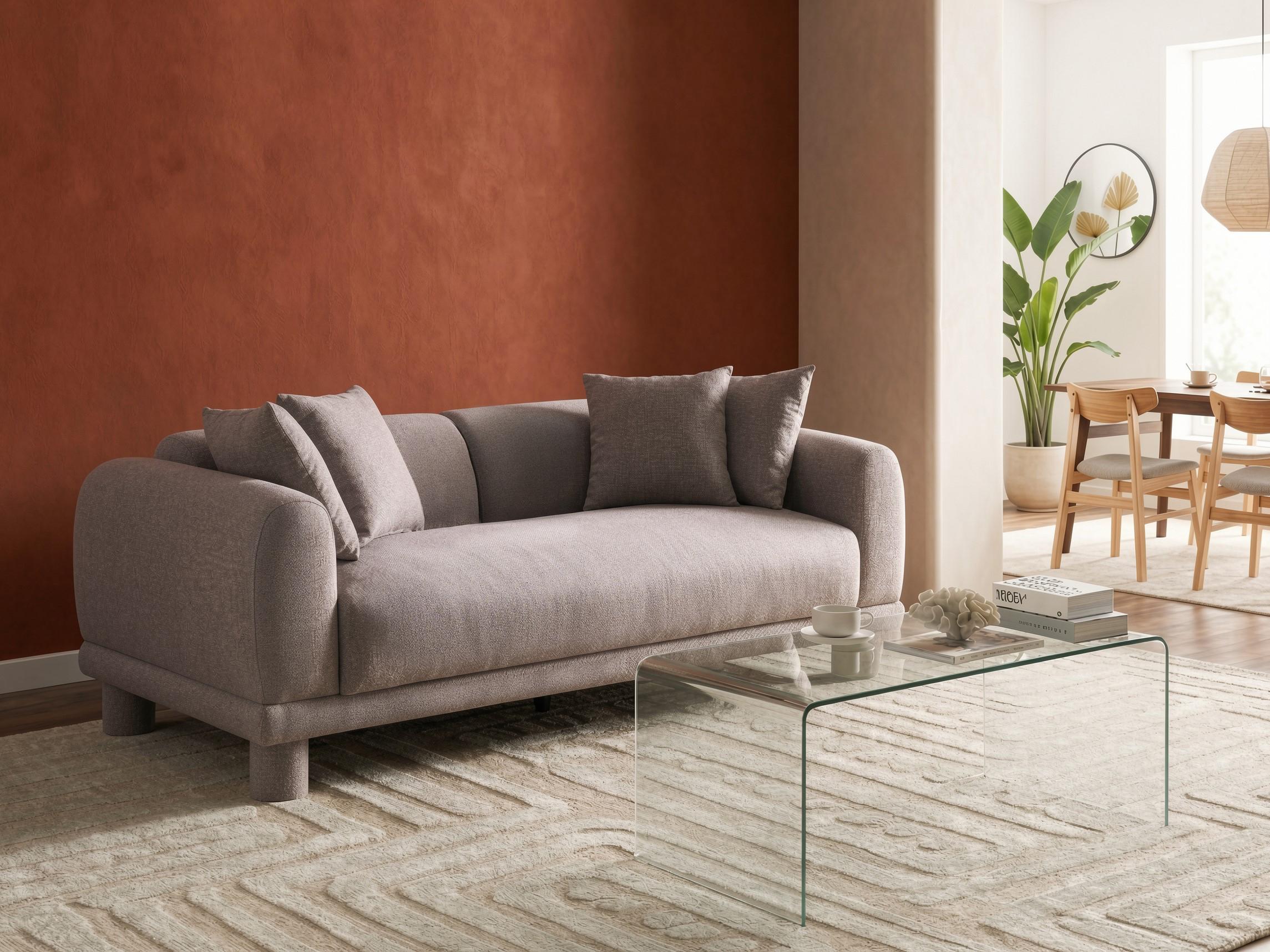 Sofa 3 Seater PORI Fabric Taupe