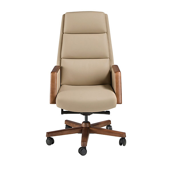 Fauteuil de bureau pivotant en similicuir vison