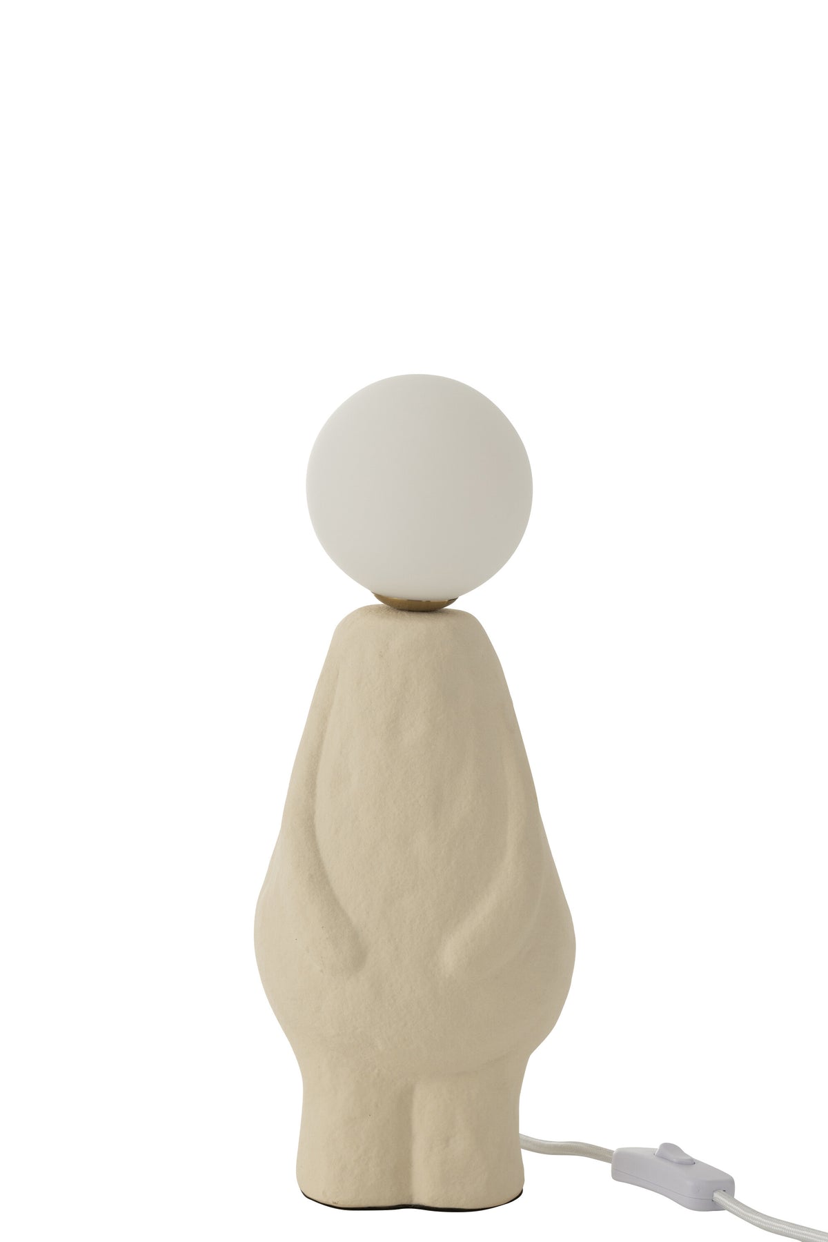J-Line tafellamp Globe - glas/keramiek - beige