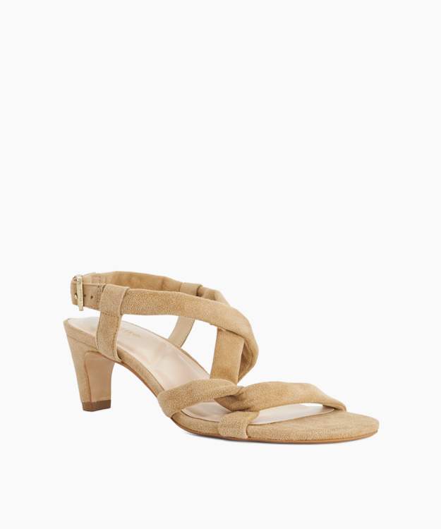 Motivating Taupe - Mid Height Suede Sandals