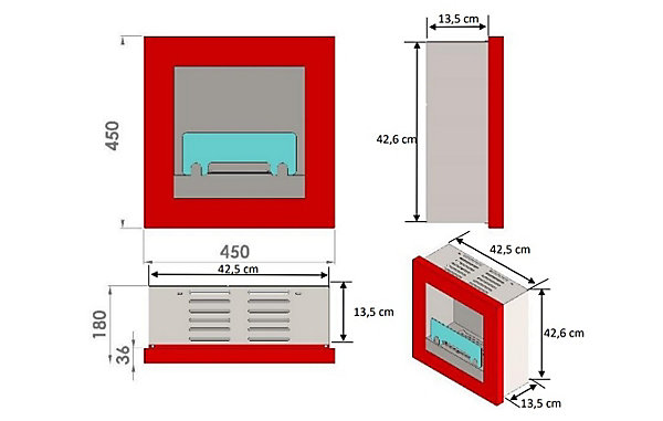 Chéminée bio-éthanol ASOLO 1.5 kw acier