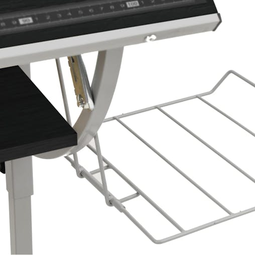 NNEVL Craft Desk Black and Grey 110x53x(58-87) cm Engineered Wood and Steel