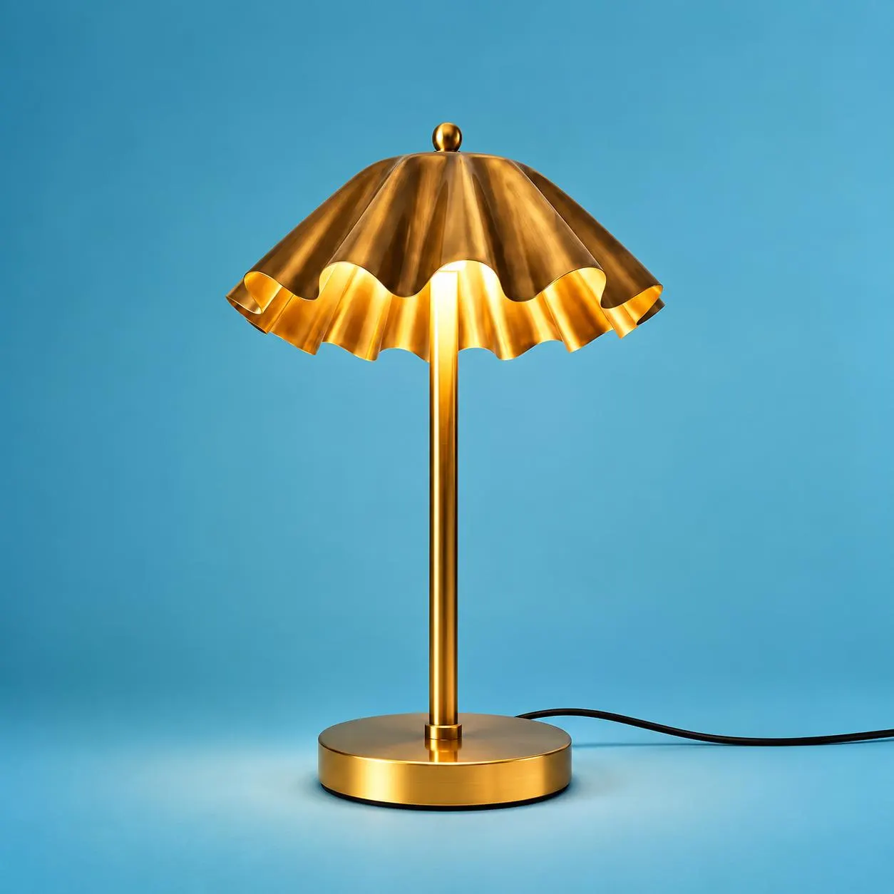 Gold Table Lamp, Pleated Shade Lamp, Vintage Bedside Lamp, Elegant Accent Lighting, Bedroom Decor