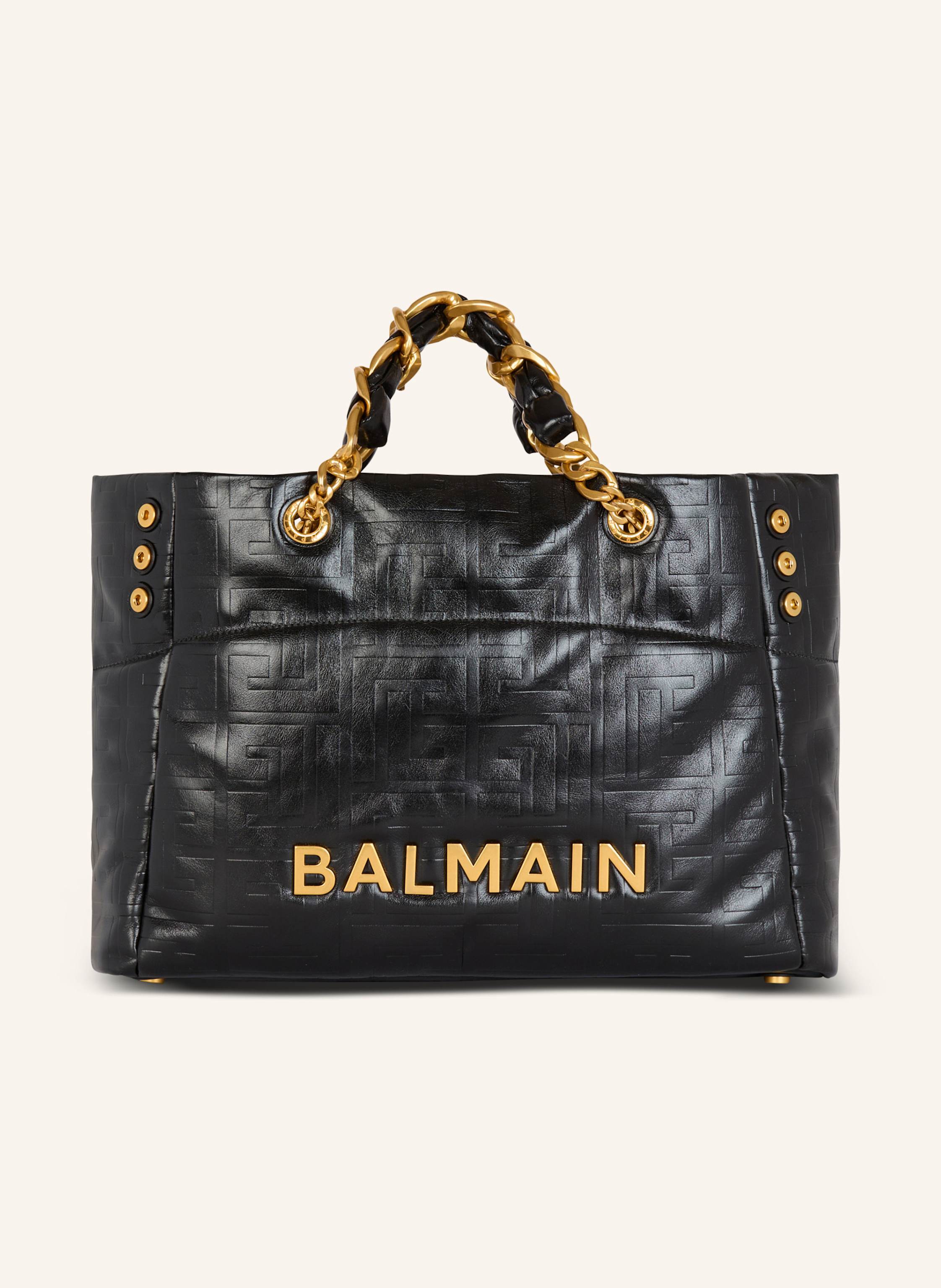 BALMAIN Shopper 1945 Soft aus Craquelé-Leder