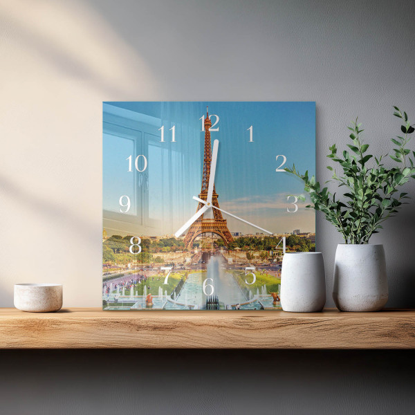 Zegar do salonu 30x30 Paryż zegar ścienny
