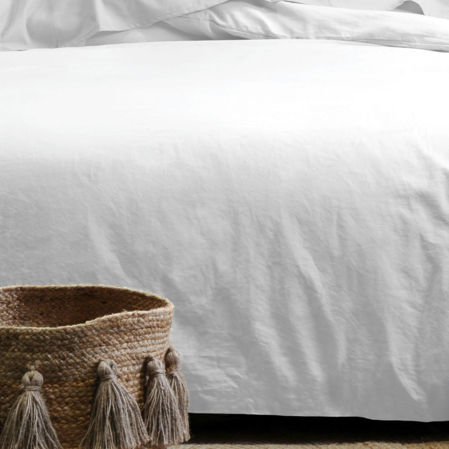 - Taie d'oreiller unie en coton bio blanc 65x65 cm