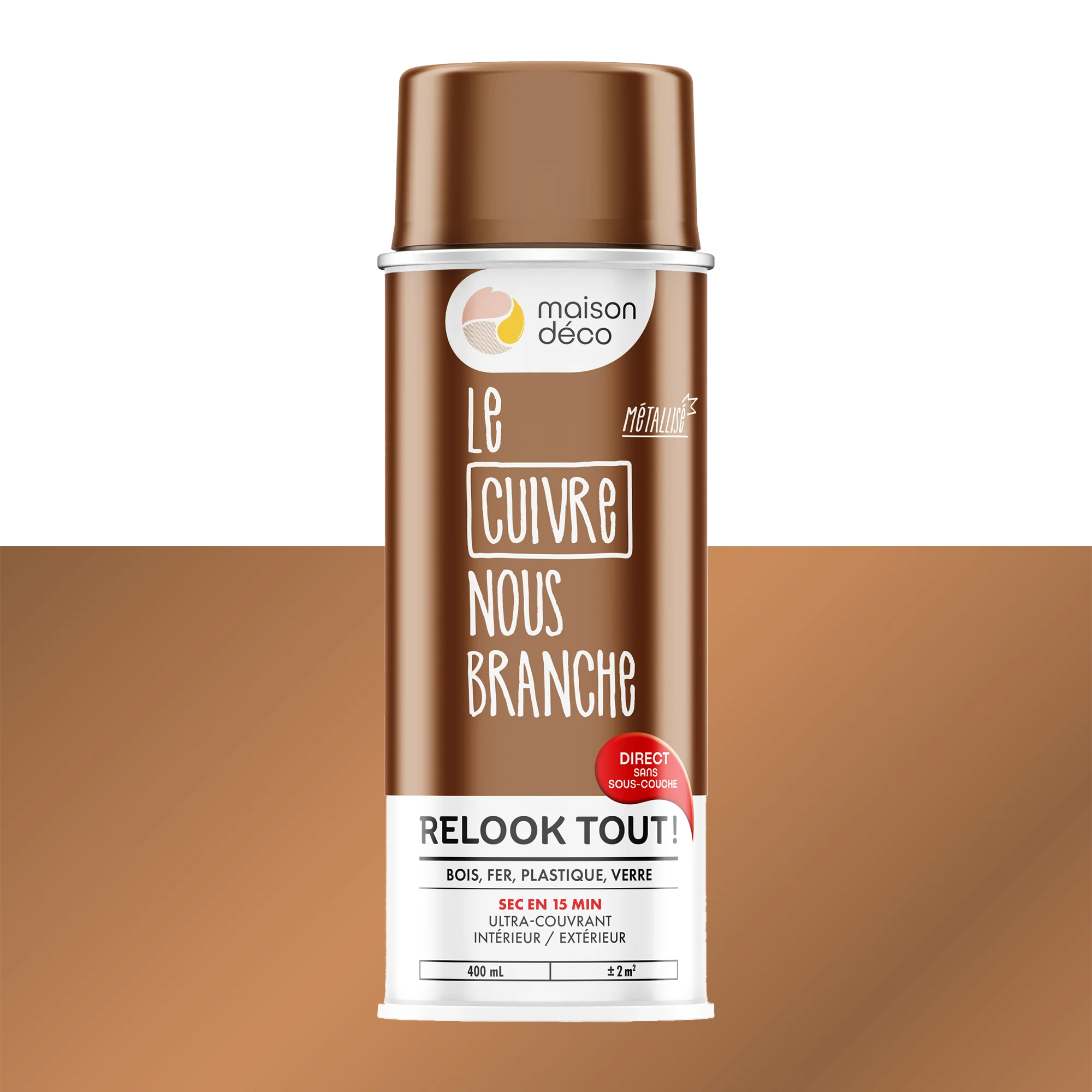 Relook tout aérosol Peinture Bombe de peinture cuivre Brillant 0,4 L