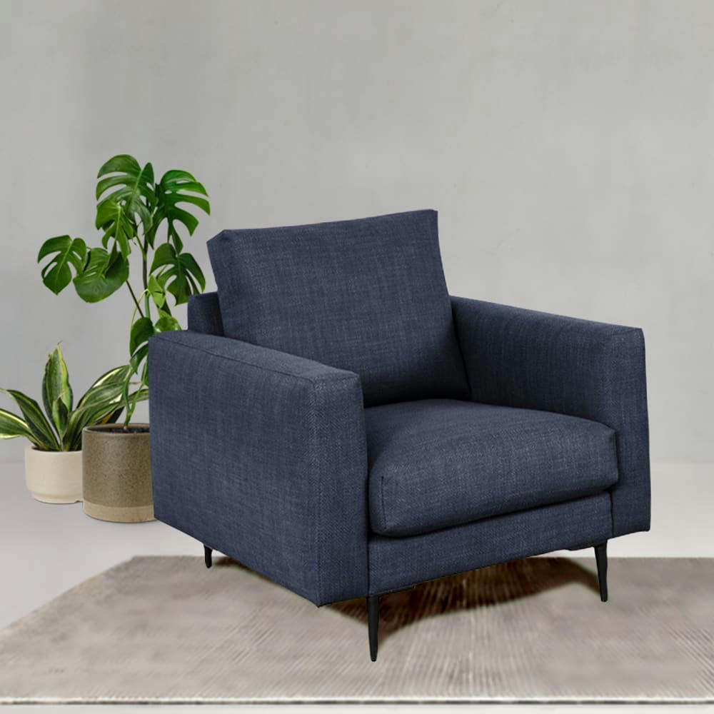 CARUSO - Fauteuil 1 place tissu bleu