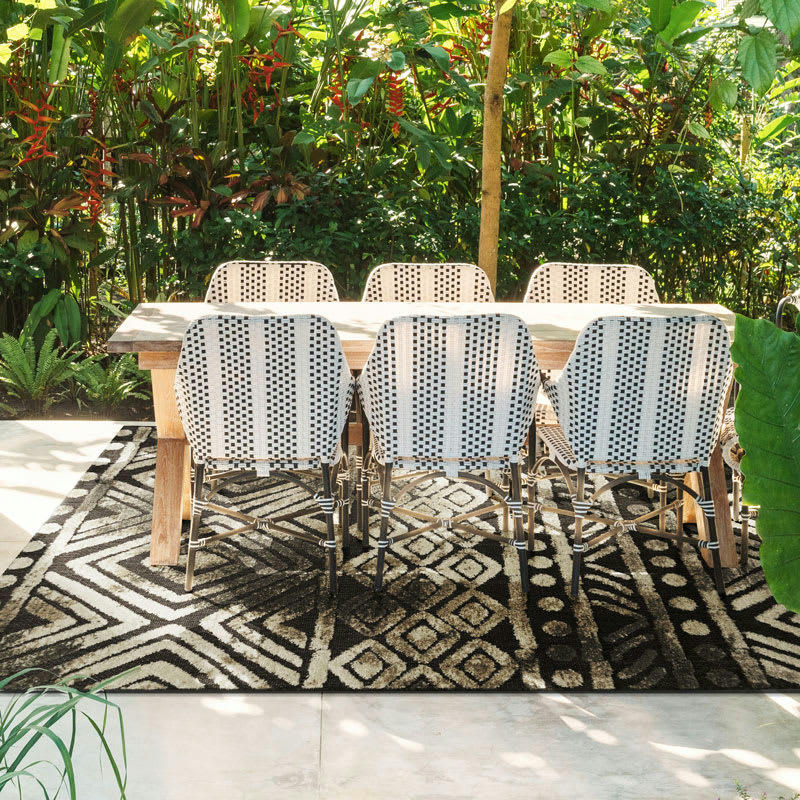 DEHORS-DEDANS - Tapis pour intérieur-extérieur noir et brun 120x170