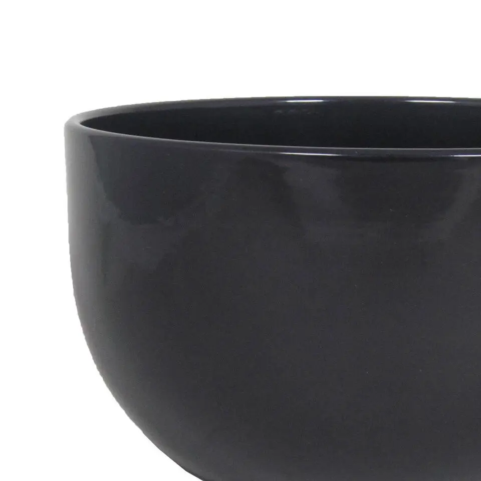 Floran Bloempot - schaal - zwart - keramiek - 26 x 14 cm