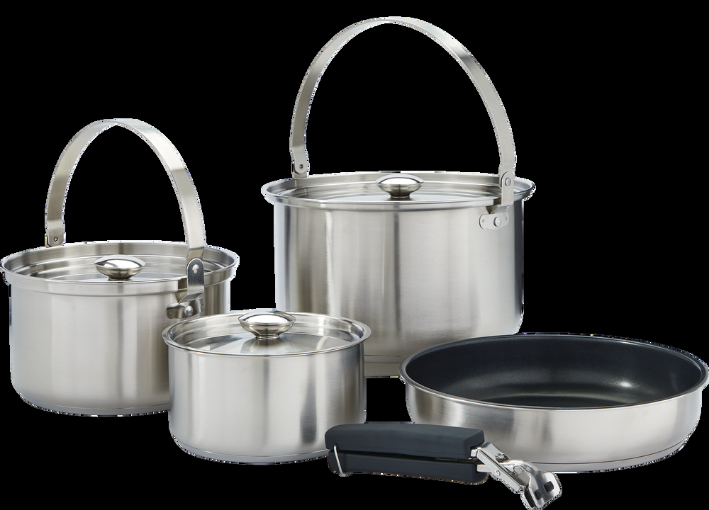 Woods™ Viand Stainless Steel Camping Pot Set, 4-pc