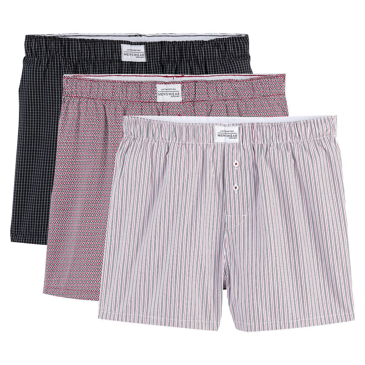 Lot de 3 caleçons en popeline 100% coton bio