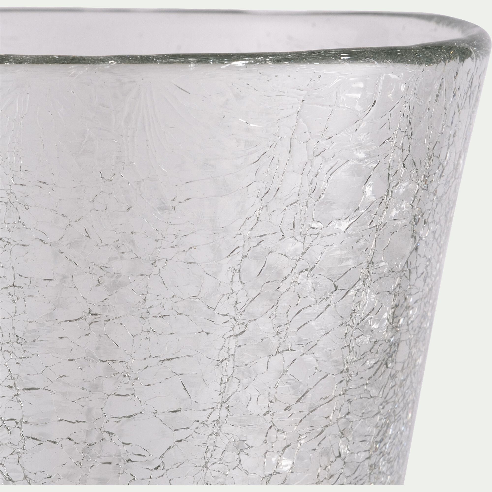 ELOUAN - Cache-pot en verre craquelé D14cm - transparent