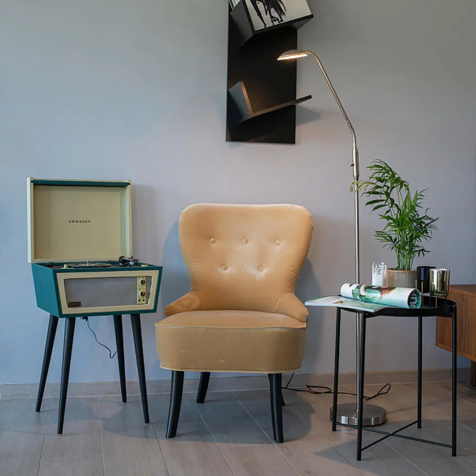 Qazqa vloerlamp eva zilverkleurig ge?ntegreerde led