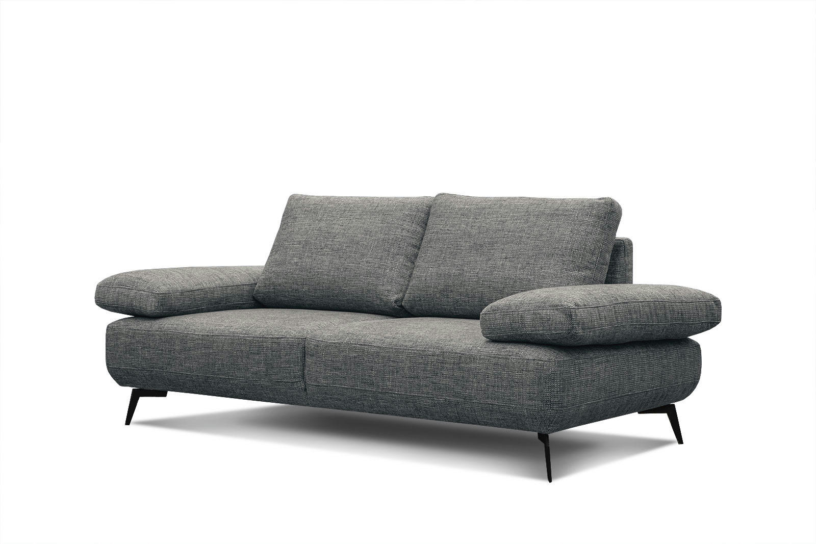 MELLO - Canapé droit 3 places tissu gris foncé