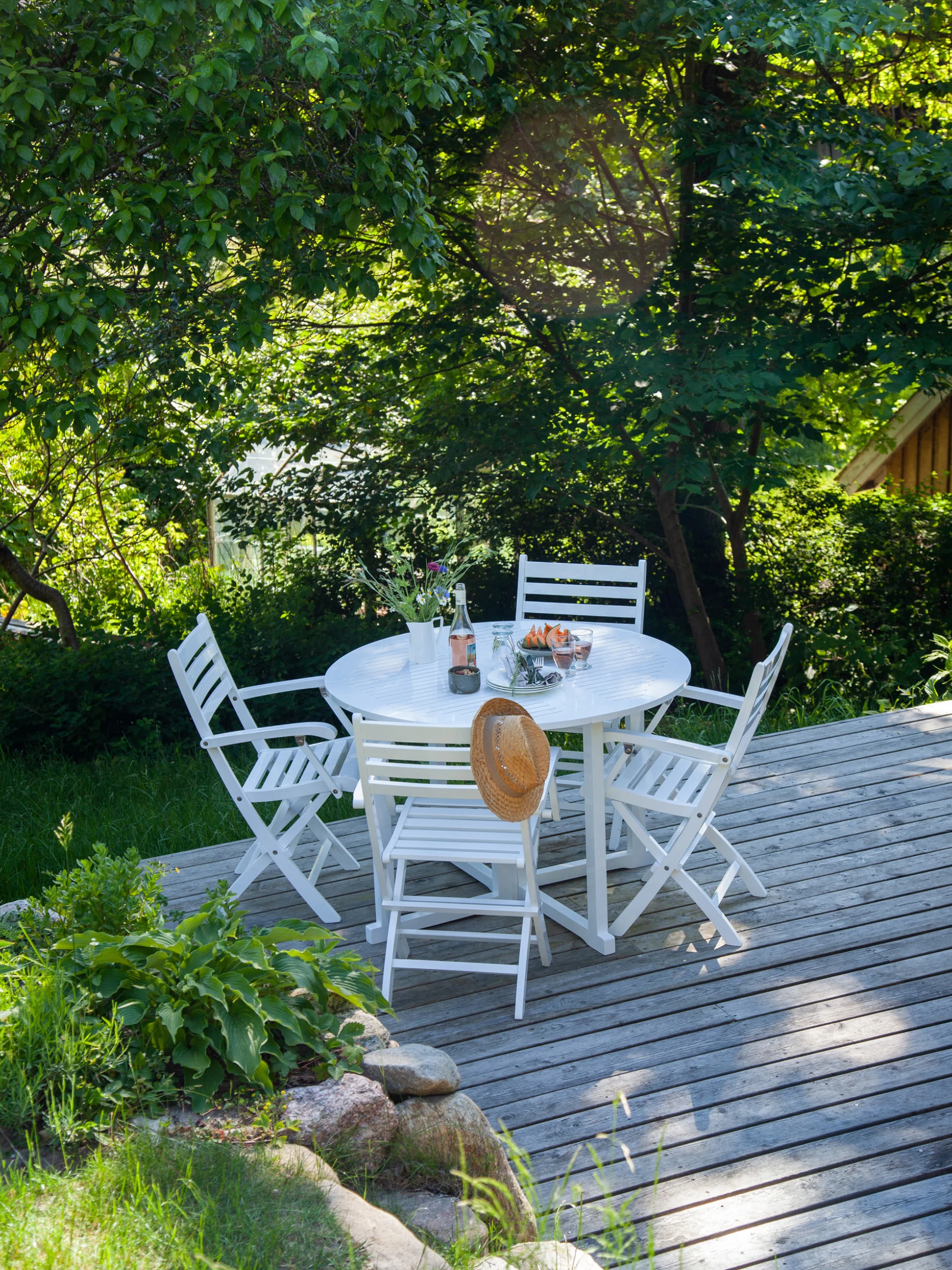 Runder klappbarer Gartentisch Butterfly