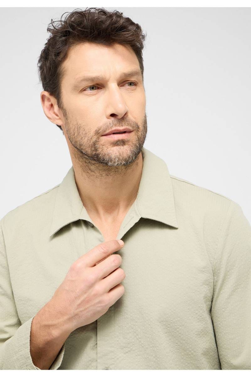 ETERNA Modern Fit Hemdjacke grün, Einfarbig