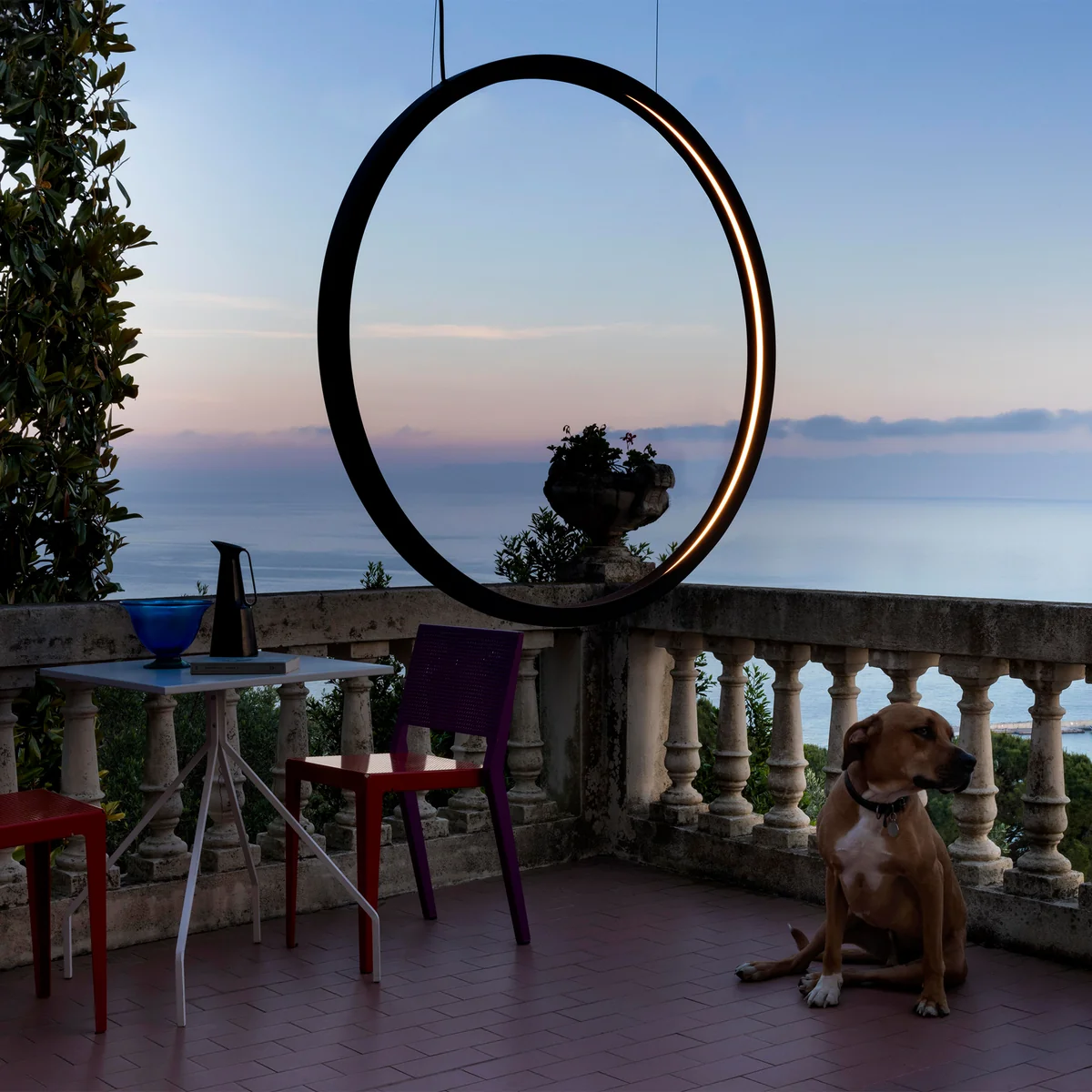 Artemide - O Outdoor LED-Pendelleuchte Ø 90 cm, schwarz