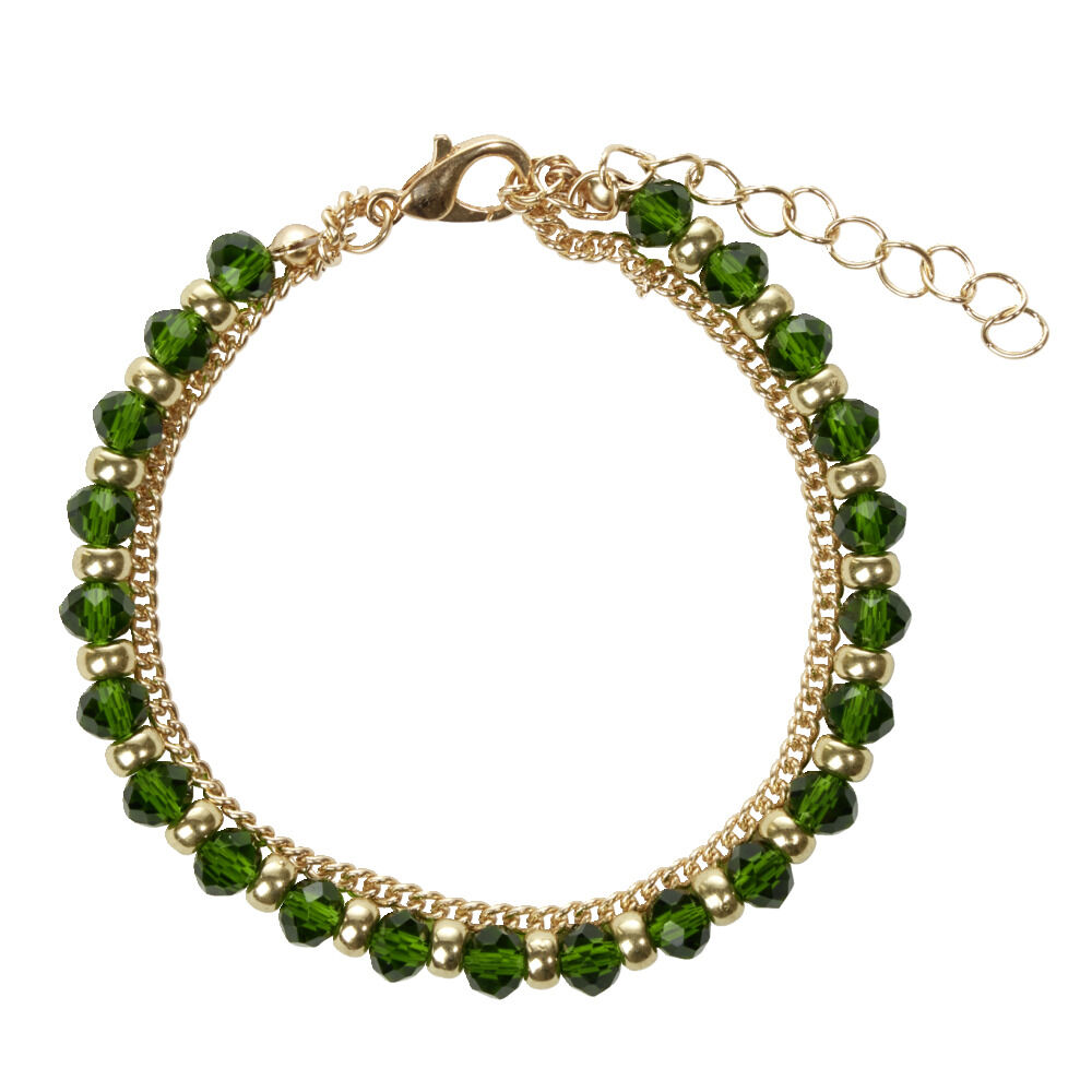 Bracelet en métal doré et verre Ø5,5cm (3 modèles)