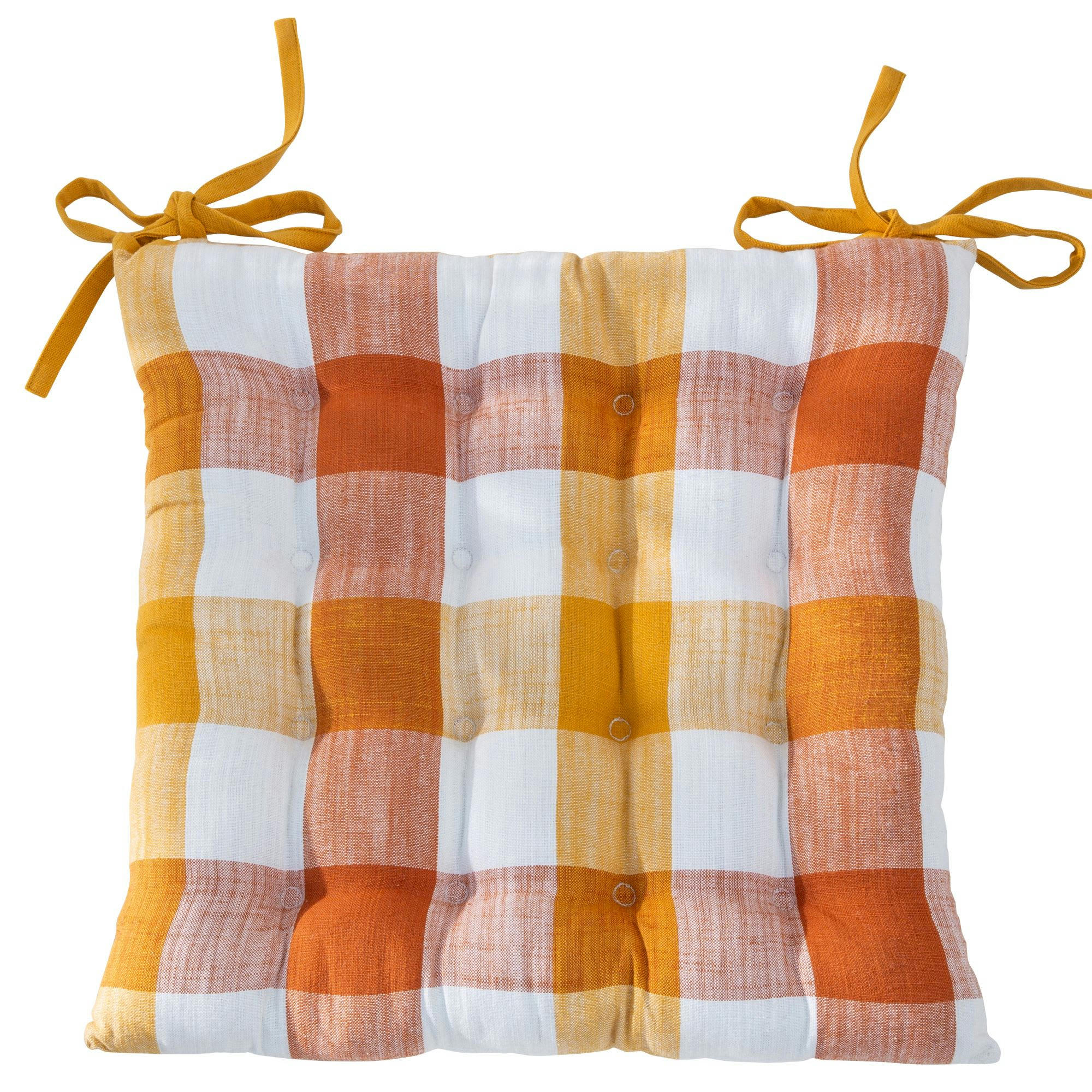 MADRAS - Lot de 2 galettes 40x40 orange terracotta en coton